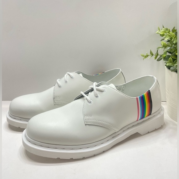 NEW Dr Martens 1461 For Pride Oxford Shoes White Smooth Leather M9